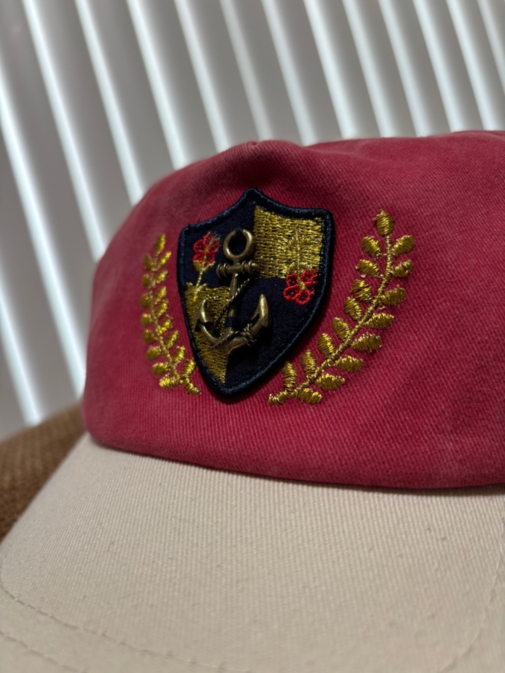 Free People Hat Washed Red Anchor Logo Y2K Womens Adjustable Vintage Style NWOT - Picture 7 of 10
